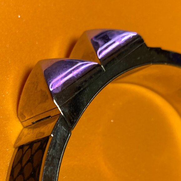 Michael Kors Silver Tone Hinged Bangle Bracelet - Picture 4 of 4